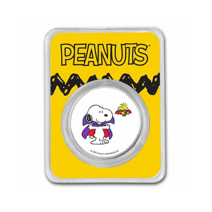 Peanuts® Snoopy, Woodstock Vampire Costumes 1 oz Colorized Silver