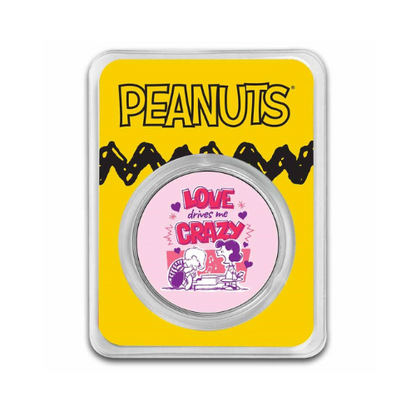 Peanuts Love Drives Me Crazy Love Valentines Day Round