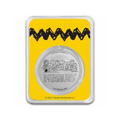 Peanuts® "SMAK!" Snoopy Kisses Lucy 1 oz Colorized Silver