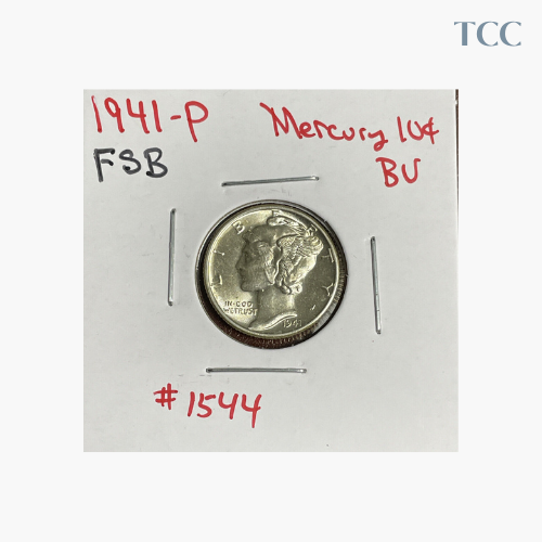 1941 P Mercury Dime 90% Silver BU
