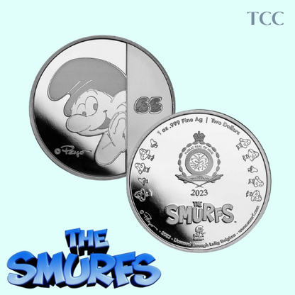 2023 Niue 1oz Proof Silver Smurfs 65th Anniversary Limited 250 Coin Mintage