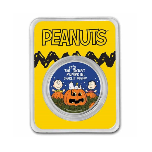 Peanuts® Great Pumpkin 55th Anniversary 1 oz Colorized Silver