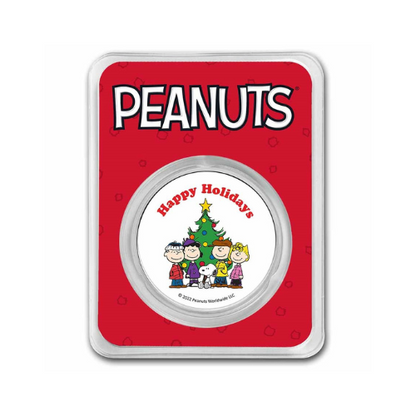 Peanuts® Snoopy, Van Pelt & Brown Christmas 1 oz Colorized Silver