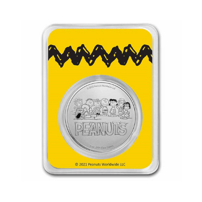 Peanuts® Baseball Woodstock at Bat 1 oz Colorized Silver