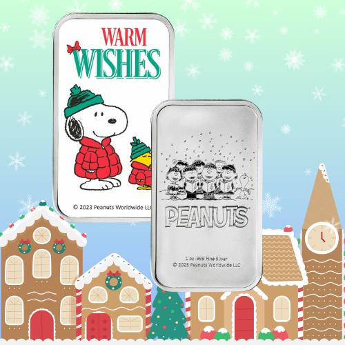 Peanuts® Snoopy & Woodstock Warm Wishes 1 oz Colorized Silver Bar