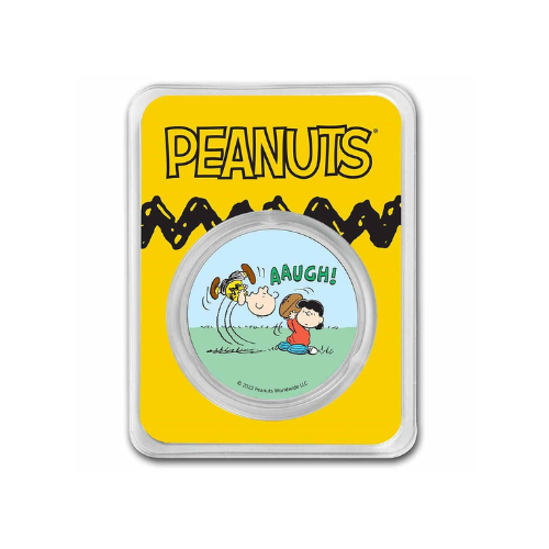 Peanuts® Lucy Pulls the Football 1 oz Colorized Silver