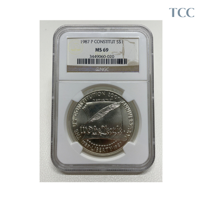 1987-P Constitution $1 Silver Dollar Commemorative NGC MS69