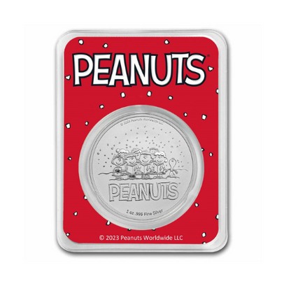 Peanuts® Snoopy Santa Holding Woodstock Colorized Silver