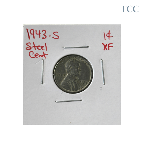 1943 S Lincoln Cent Extra Fine (XF) Steel