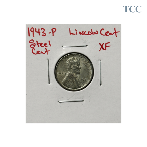 1943 P Lincoln Cent Extra Fine (XF) Steel Cent