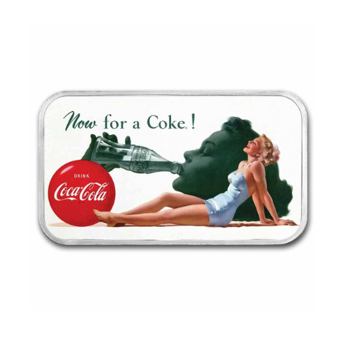 Coca-Cola® 1 oz Silver Bathing Beauty Colorized Bar