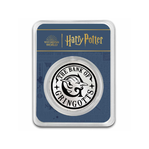 Harry Potter 1 oz .999 Silver Colorized The Bank Of Gringotts Medallion In TEP