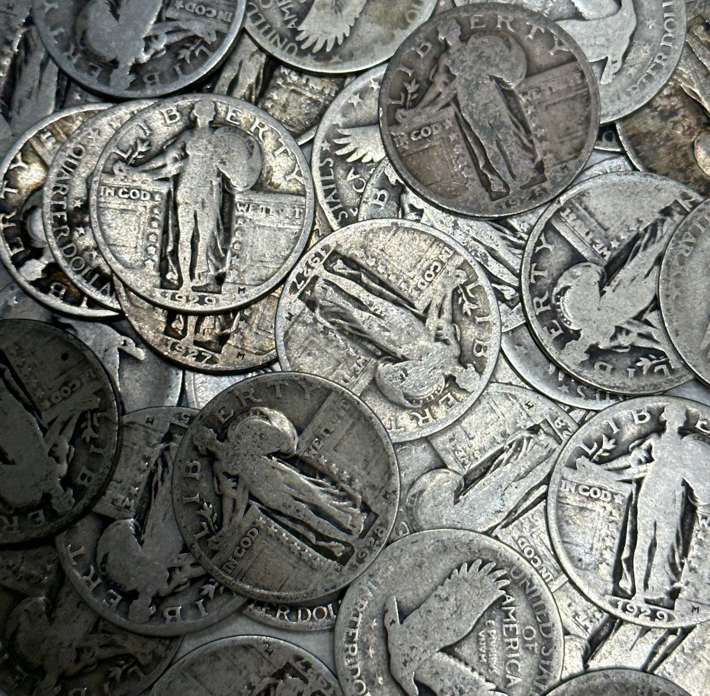 Random 90% Silver Standing Liberty Quarters with dates