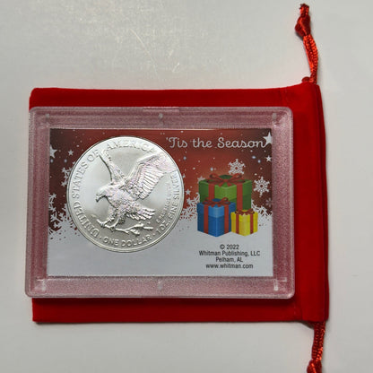 2024 1oz $1 American Silver Eagle In Christmas Frosty Case And Red Velvet Bag