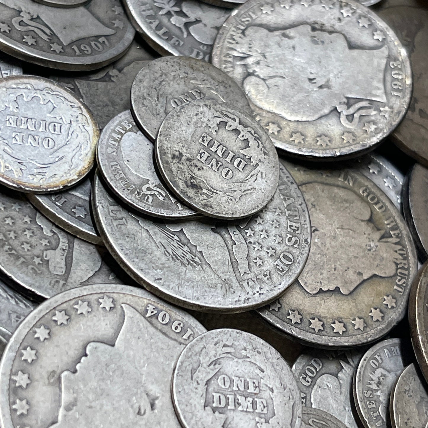 90% Silver Assorted Barber Coins Circulated