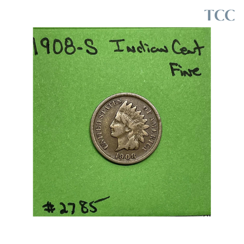 1908-S Indian Head Cent 1c Fine