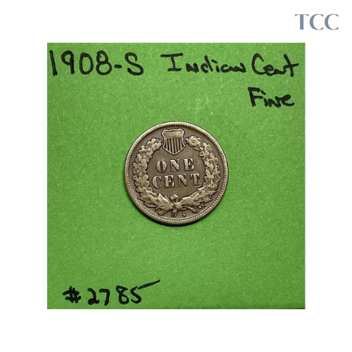 1908-S Indian Head Cent 1c Fine