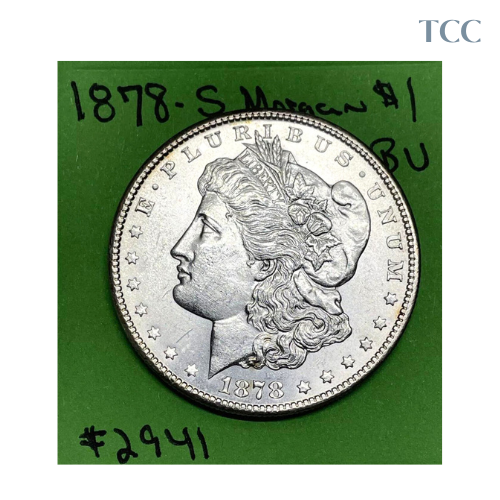 1878 S Morgan Silver Dollar $1 BU Brilliant Uncirculated 90% Silver