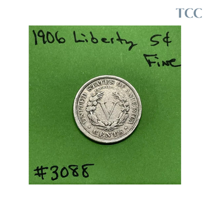 1906 Liberty Head V Nickel 5 Cent Piece Fine