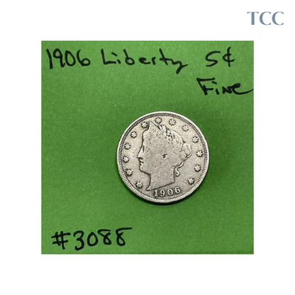 1906 Liberty Head V Nickel 5 Cent Piece Fine