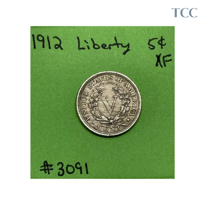 1912 Liberty Head V Nickel 5 Cent Piece XF Extra Fine