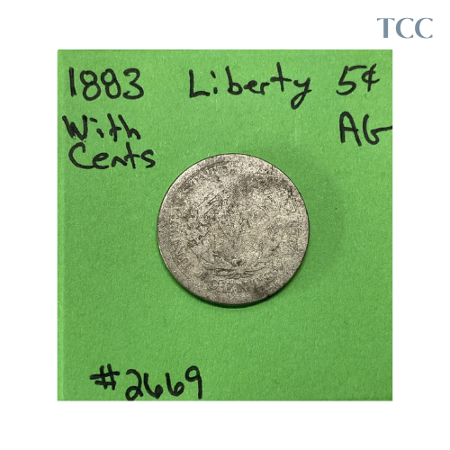 1883 With Cents Liberty Head V Nickel Good 5c