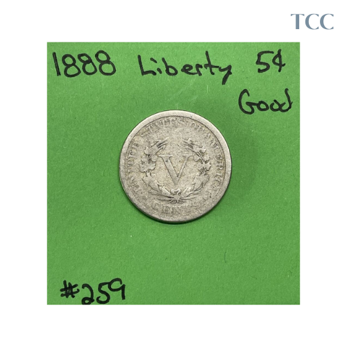 1888 Liberty V Nickel Good