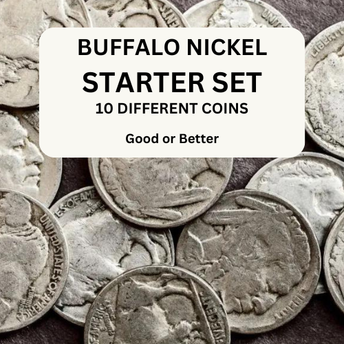 Starter Set Of 10 Average Circulated Buffalo Indian Head Nickels 5c