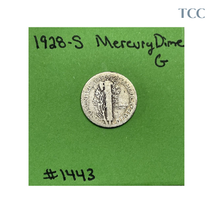 1928-S Mercury Dime Good (G) 90% Silver