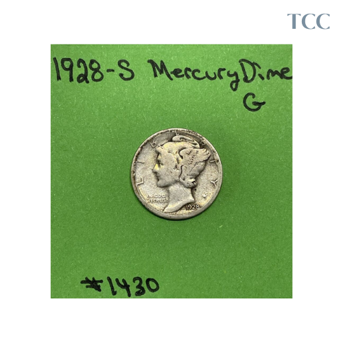 1928-S Mercury Dime Good 90% Silver