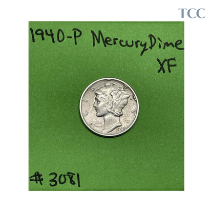 1940-P Mercury Dime XF Extra Fine 90% Silver