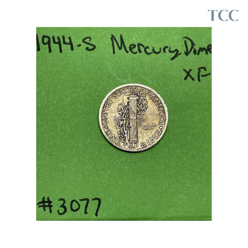 1944 S Mercury Dime XF Extra Fine 90% Silver