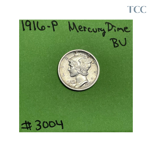 1916-P Mercury Dime BU Brilliant Uncirculated 90% Silver