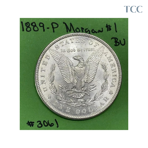 1889 P Morgan Silver Dollar $1 BU Brilliant Uncirculated 90% Silver