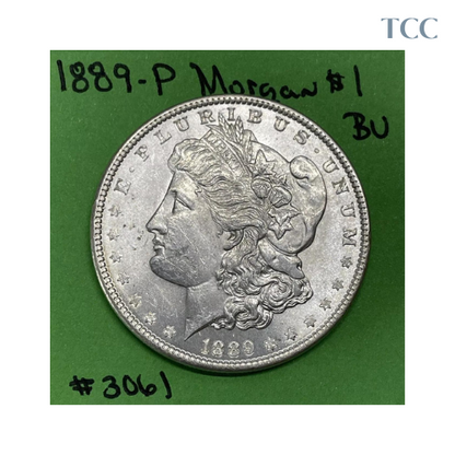 1889 P Morgan Silver Dollar $1 BU Brilliant Uncirculated 90% Silver