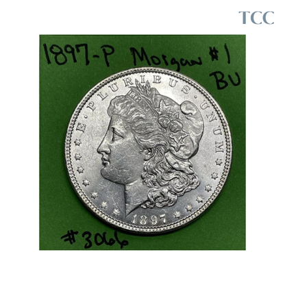 1897 P Morgan Silver Dollar $1 BU Brilliant Uncirculated 90% Silver