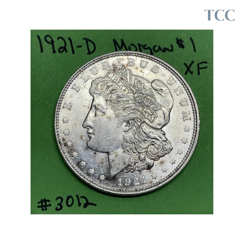 1921-D Morgan Silver Dollar $1 XF Extra Fine 90% Silver