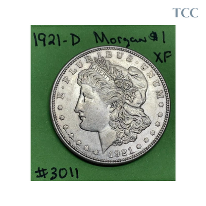 1921-D Morgan Silver Dollar $1 XF Extra Fine 90% Silver