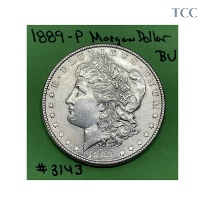 1889 P Morgan Silver Dollar $1 BU Brilliant Uncirculated 90% Silver