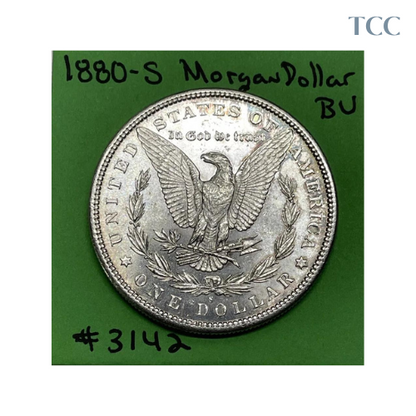 1880 S Morgan Dollar $1 BU Brilliant Uncirculated 90% Silver