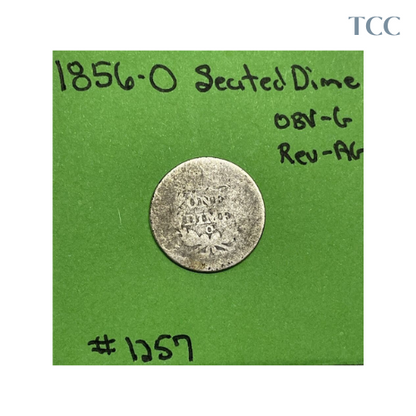 1856-O Liberty Seated Dime 10c 90% Silver Tough Date