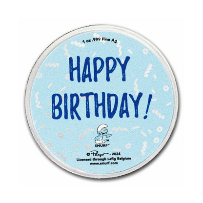 Smurfs Smurfette Happy Birthday 1 oz Colorized Silver