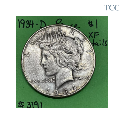 1934-D Peace Dollar $1 XF Extra Fine Details 90% Silver