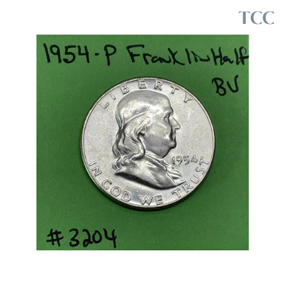 1954-P Franklin Half Dollar 50c BU Brilliant Uncirculated 90% Silver