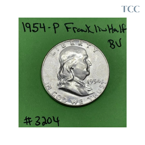 1954-P Franklin Half Dollar 50c BU Brilliant Uncirculated 90% Silver