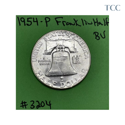 1954-P Franklin Half Dollar 50c BU Brilliant Uncirculated 90% Silver