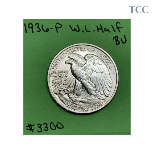 1936 P Walking Liberty Half Dollar 90% Silver BU Brilliant Uncirculated