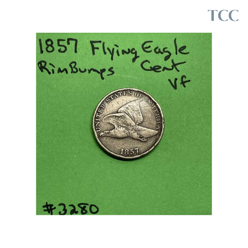 1857 Flying Eagle Cent VF Very Fine Details