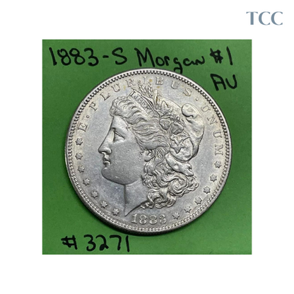 1883 S Morgan Dollar AU About Uncirculated 90% Silver Tough Date