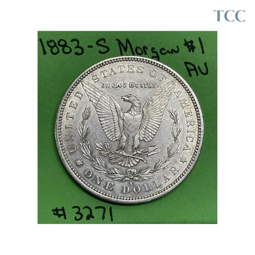 1883 S Morgan Dollar AU About Uncirculated 90% Silver Tough Date